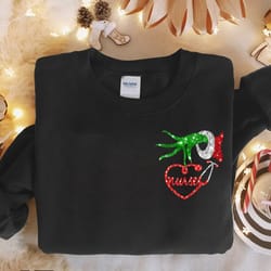 print grinch nurse shirt, christmas nurse tee, nurse stethoscope shirt, merry grinchmas shirt, nursing christmas shirt,