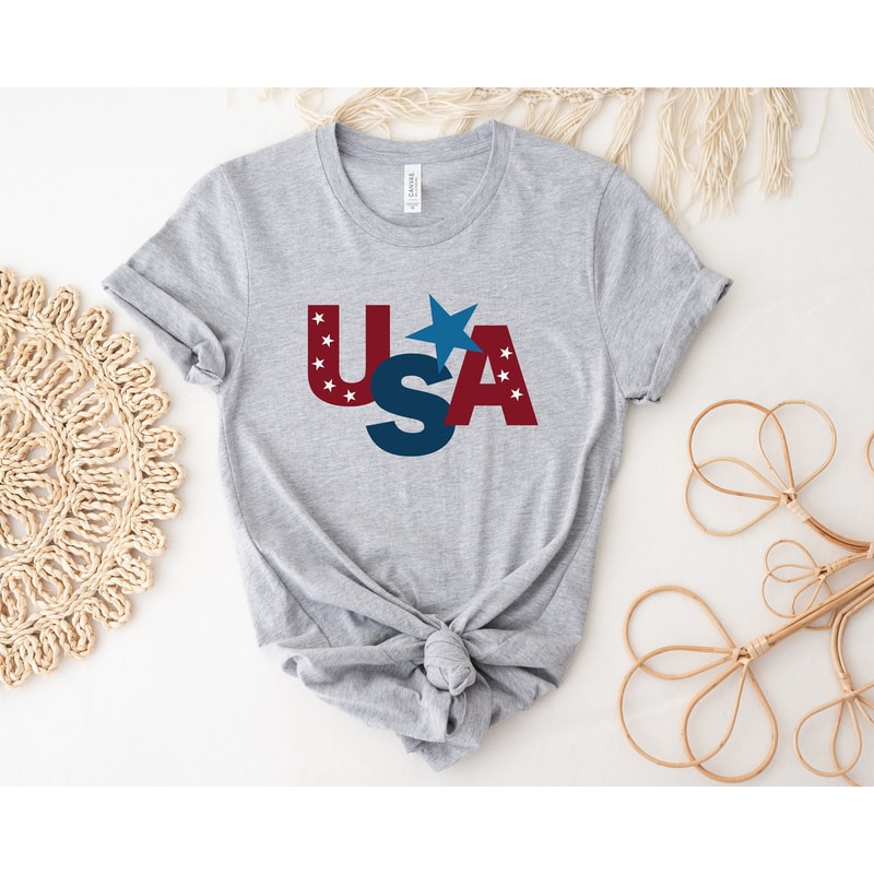 USA Stars T-Shirt, Red White Blue Shirt, America Independence Tee, 4th of July 1776 Tshirt, Fourth of July Shirt, USA Memorial Day, USA Flag.jpg