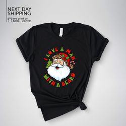 i love a man with a beard christmas santa retro vintage tshirt mrv2224
