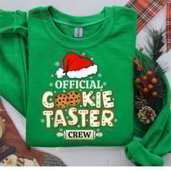 official cookie taster crew funny christmas baking team, gift for baking squad, cookie baking crew shirt, matching chris