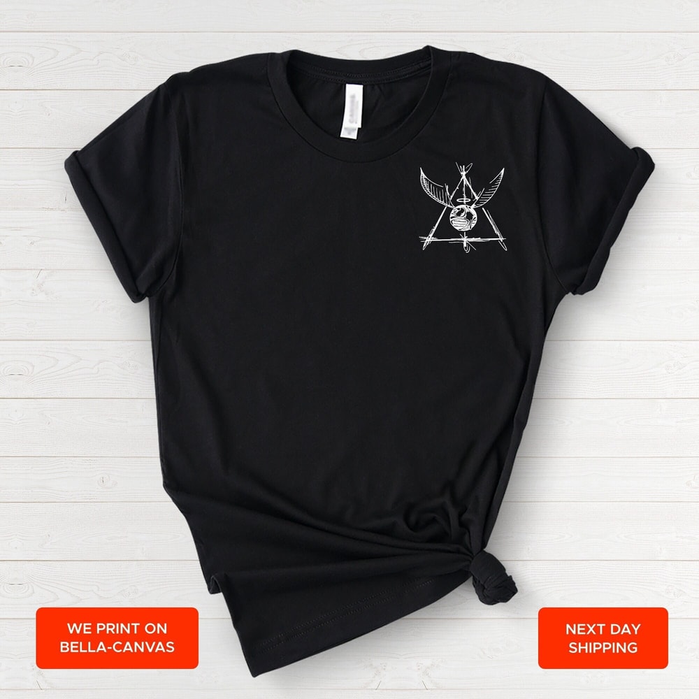 Pocket Snitch Hallows Shirt, Harry Potter Gift, Hogwarts Shirt, Gryffindor T-Shirt, Slytherin Shirt, Harry Potter Fan Tee.jpg