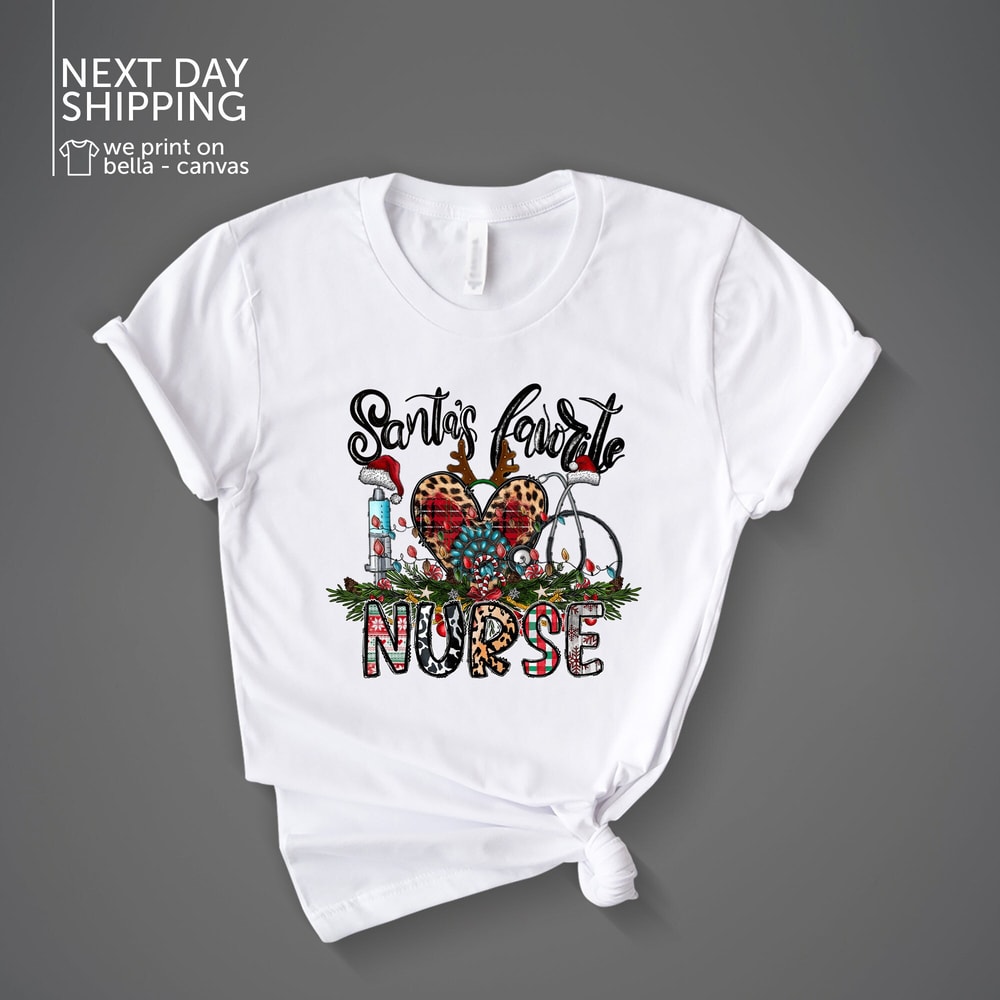 Santas Favorite Nurse Shirt Nurse Christmas Sweatshirt Nurse Holiday Costume Nurse Shirt MRV2266.jpg