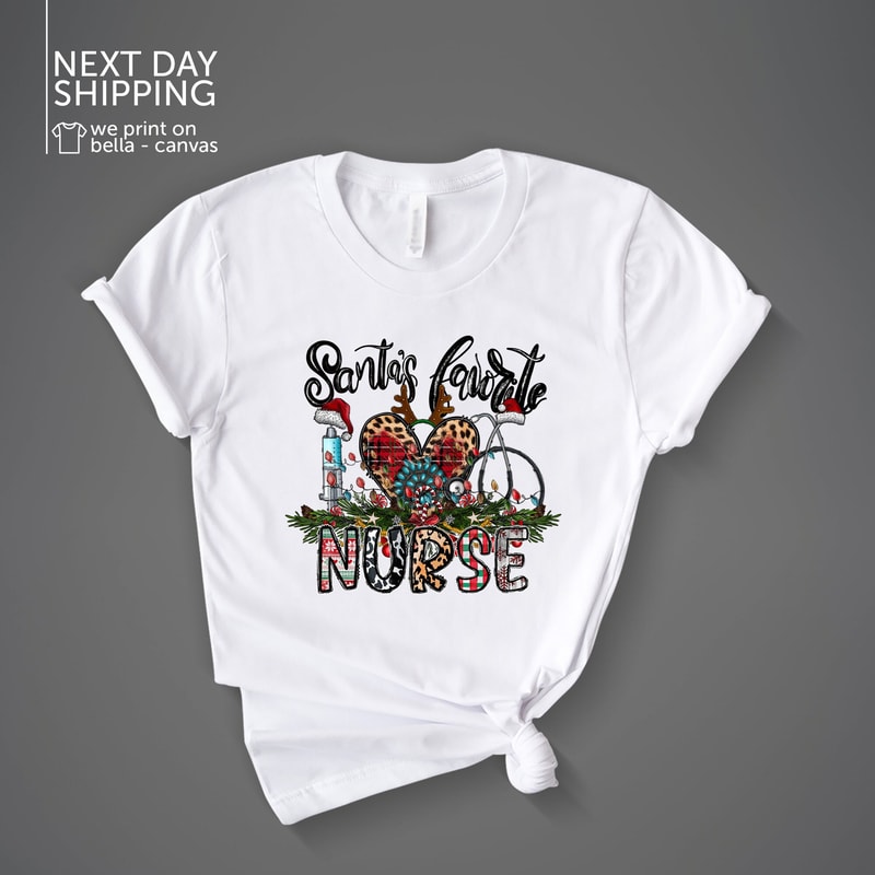 Santas Favorite Nurse Shirt Nurse Christmas Sweatshirt Nurse Holiday Costume Nurse Shirt MRV2266.jpg