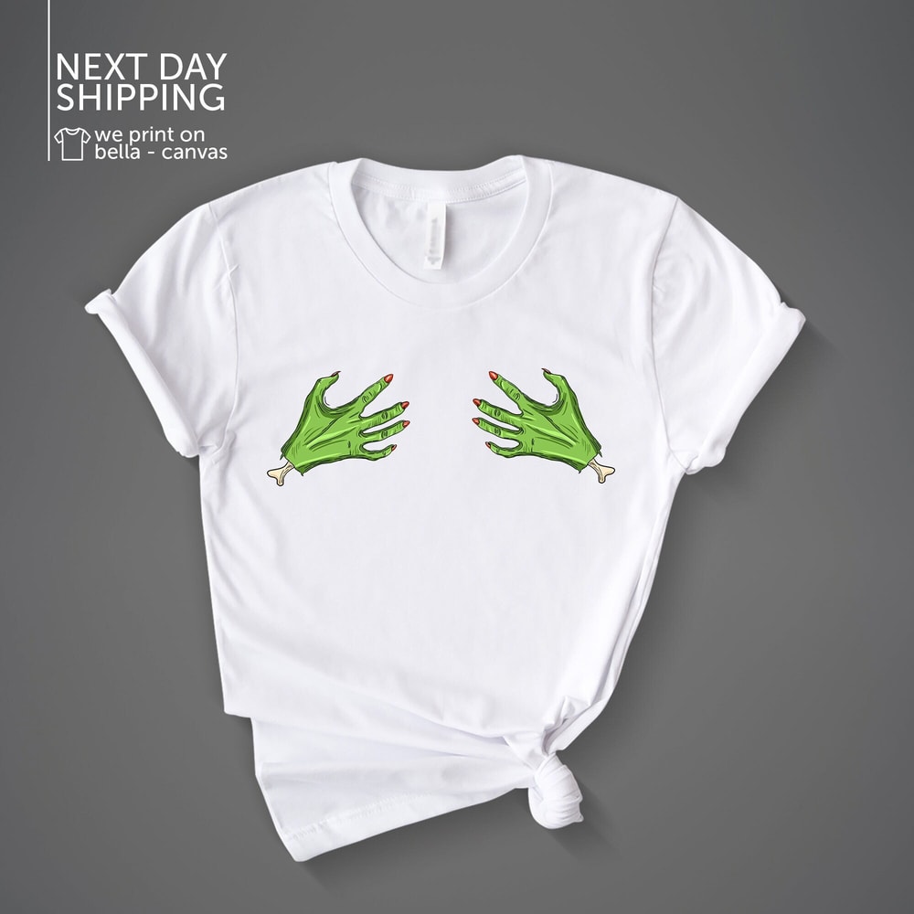 Skeleton Hand Shirt Hand Bra T-shirt Halloween Sweatshirt Funny Halloween Hodie Halloween Party Top Tank Trick or Treat Shirt MRV2187.jpg