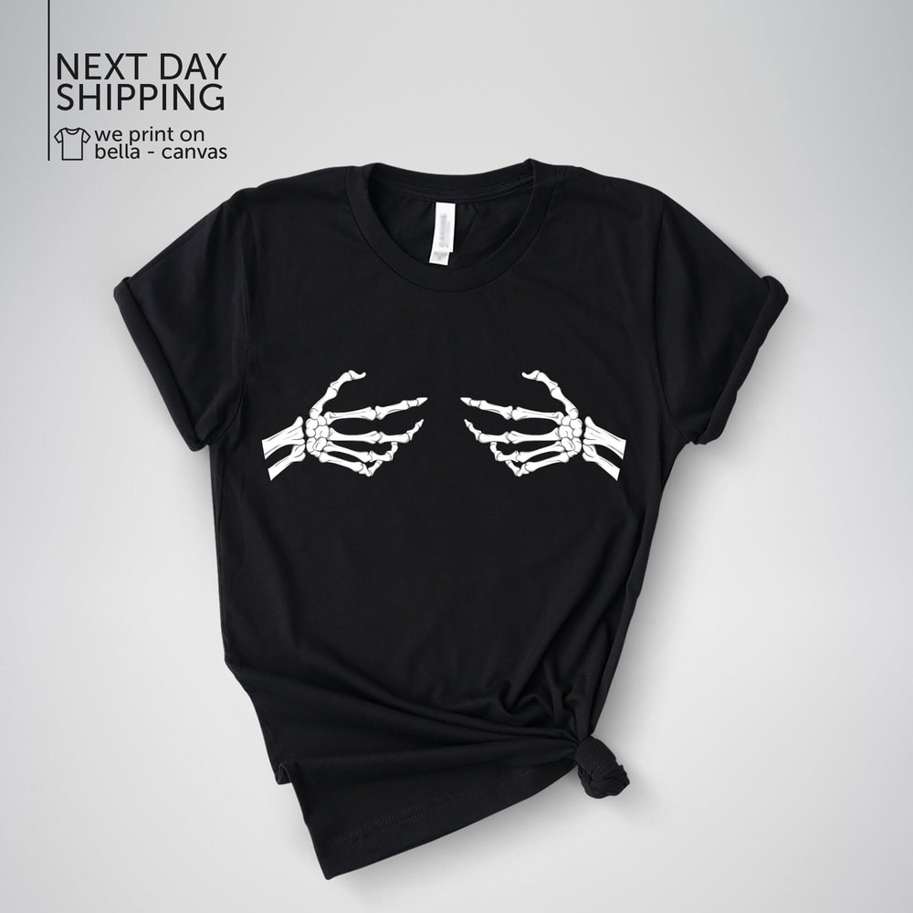 Skeleton Hands Bra Women's T-Shirt Bones Funny October Happy Halloween Tee Pumpkin Party Spooky Scary Horror Autumn Fall Sweatshirt MRV2188.jpg
