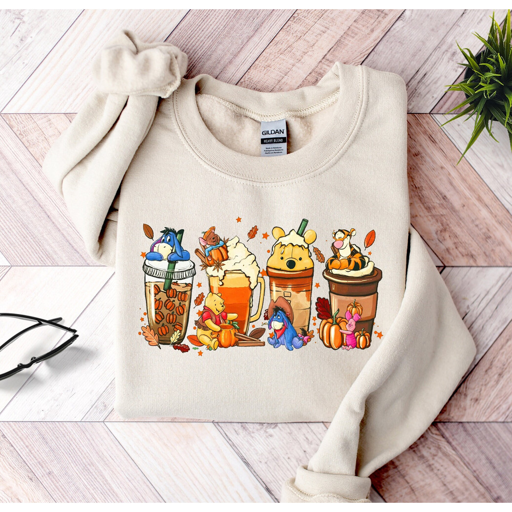 Winnie The Pooh Coffee Latte Shirt Sweatshirt Hoodie Vintage Fall Season Sweater Cute Halloween Pumpkin Sweatshirt Fall Coffee Shirt MV2653.jpg