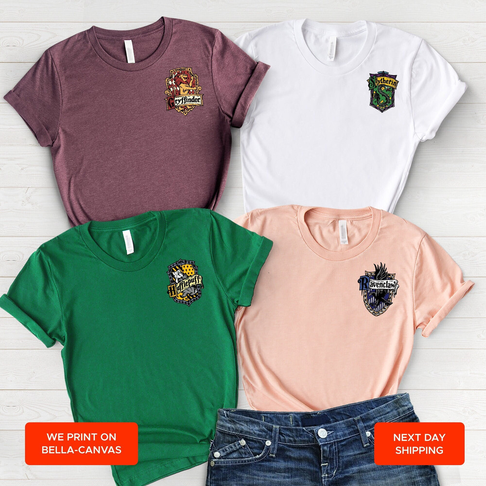 Wizardry Houses Shirt, Harry Potter Shirt, Wizard School Shirt, Wizarding World, Bookish Shirt, Sorting Hat Shirt, Potterhead Gift 1.jpg
