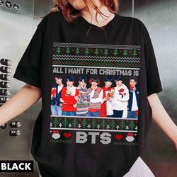 bts ugly christmas sweatshirt, all i want for christmas is bts shirt, bangtang shirt, kpop christmas shirt, christmas gi