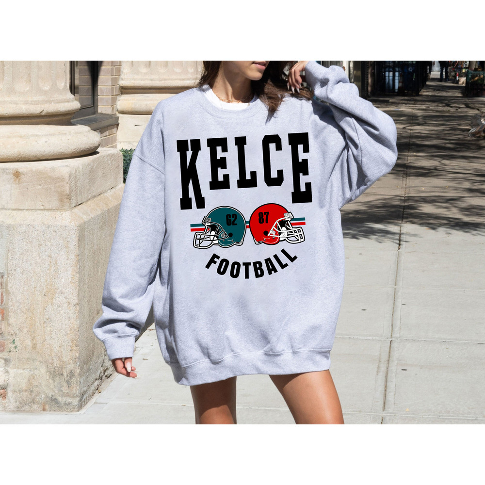 Kelce Philadelphia & Kansas City Unisex Football Crewneck, Kelce Philadelphia Sweatshirt, Football Fan Tee, Gift Shirt, Kansas City Shirt..jpg