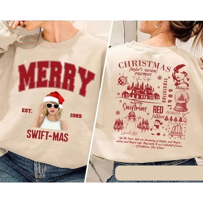 Merry Swiftmas Sweatshirt, Christmas Taylor's Version Shirt, Eras Tour Merch, Christmas Taylor T-shirt , Swiftie Merch, 1989 Christmas Shirt.jpg
