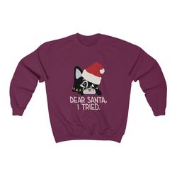 dear santa frenchie funny christmas sweatshirt