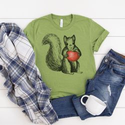 tomato thief funny squirrel with a tomato shirt