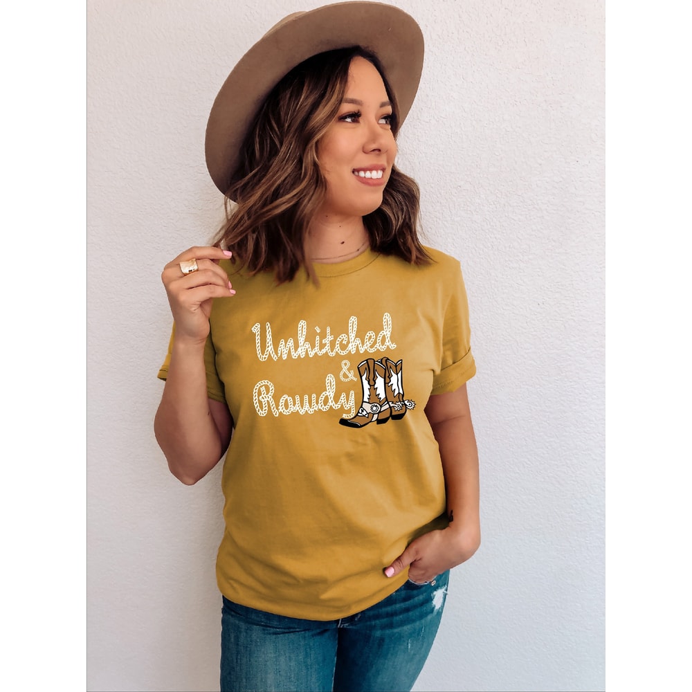 UnHitched and Rowdy Tshirt for Women, Newly Divorced, Single, Break-up, Breakup Funny Tshirt.jpg