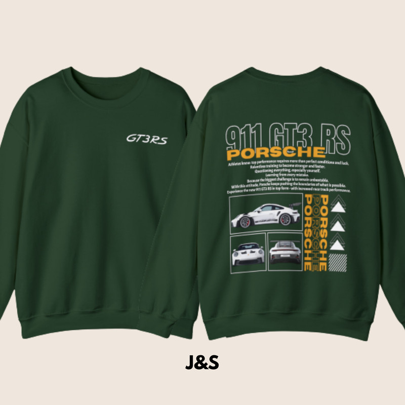 Porsche 911 GT3 RS Crewneck Sweatshirt 6 Colors Available Unisex Men's Women's Sweatshirt Size S - 5XL.jpg