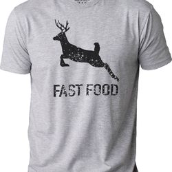 funny hunting t shirt  fast food deer  hunters shirt - fathers day gift - deer running fast tshirt - grandpa tee - gift
