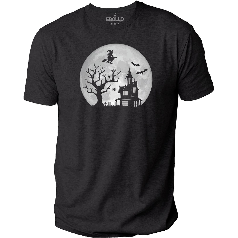 Halloween Big Moon Shirt Funny Halloween T Shirt Soft T-shirt Wine Lover Tee Husband Gift Unisex T-Shirt.jpg