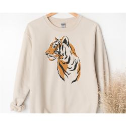 tiger sweatshirt, game day sweatshirt, team spirit, basketball mom sweatshirt, gift for her, women's hoodie tropical jun