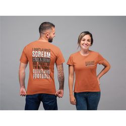 double sided cleveland football shirt, funny cleveland football t-shirt, cleveland football fan tee, cleveland graphic t