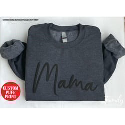mama sweatshirt, embossed mama sweatshirt, puff print mama sweatshirt, gift for mom, mom christmas gift, mother's day gi