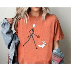 jack skellington zero dog walking meme shirt |disney halloween t-shirt |nightmare before christmas tee disneyland trip |