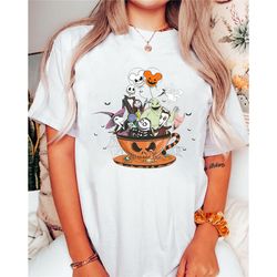 vintage nightmare tea cup balloon halloween shirt | jack and sally t-shirt |retro nightmare spooky tee disneyland trip |