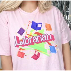 librarian teacher shirt, pink teacher shirt, colorful teacher shirt, 90s shirt, 90s teacher shirt, back to school shirt,