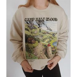 camp half-blood sweatshirt | percy jackson artwork heroes of olympia chronicles lightning thief greek mythology greek go