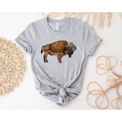 soft and comfortable buffalo shirt for men and women bison shirt with wildlife design for casual wear for wildlife lover