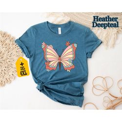 colorful butterfly shirt for women fashionable nature inspired women's shirt unique butterfly design clothing gift for b