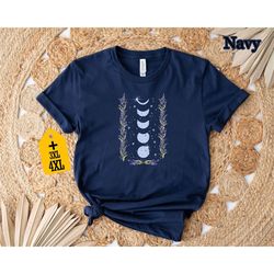 floral moon phases shirt, moon shirt, celestial shirt, astrology shirt, astronomy shirt, moon bohemian shirt, nature lov