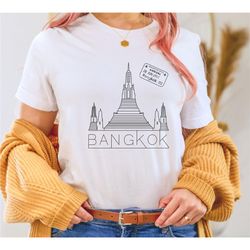 bangkok shirt, bangkok skyline shirt, thailand shirt, phuket t-shirt, souvenir, travel crevneck, - unisex soft and comfo