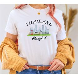 bangkok shirt, bangkok skyline shirt, thailand shirt, phuket t-shirt, souvenir, travel crewneck - unisex soft and comfor