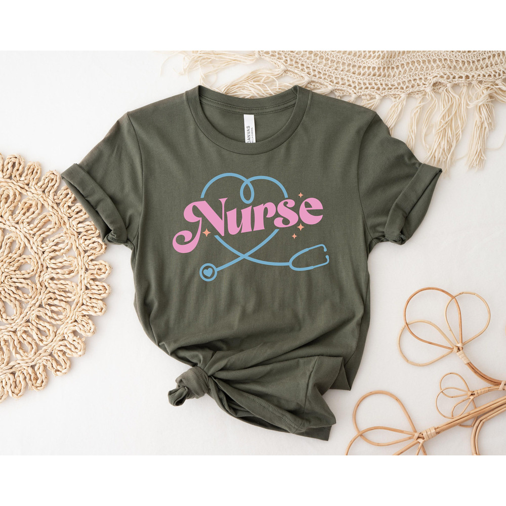 Stethoscope Heart, Nurse Heart Shirt, Stethoscope Shirt, Nurse Shirt, Heartbeat Shirt, Physician Assistant, Nursing School Shirt.jpg