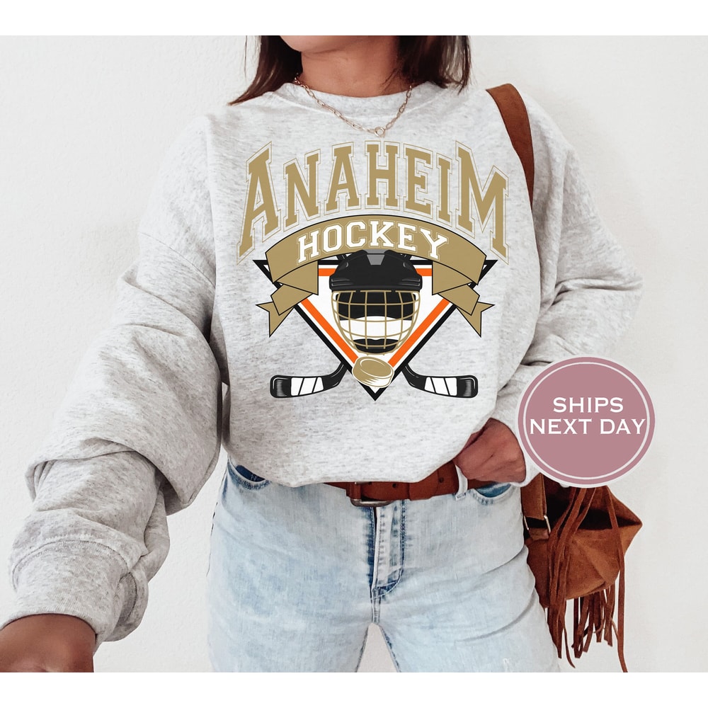 Anaheim Hockey Sweatshirt, Vintage Anaheim Crewneck, Retro Anaheim Hockey Sweatshirt, Anaheim California - Anaheim Toddler Crewneck 1.jpg