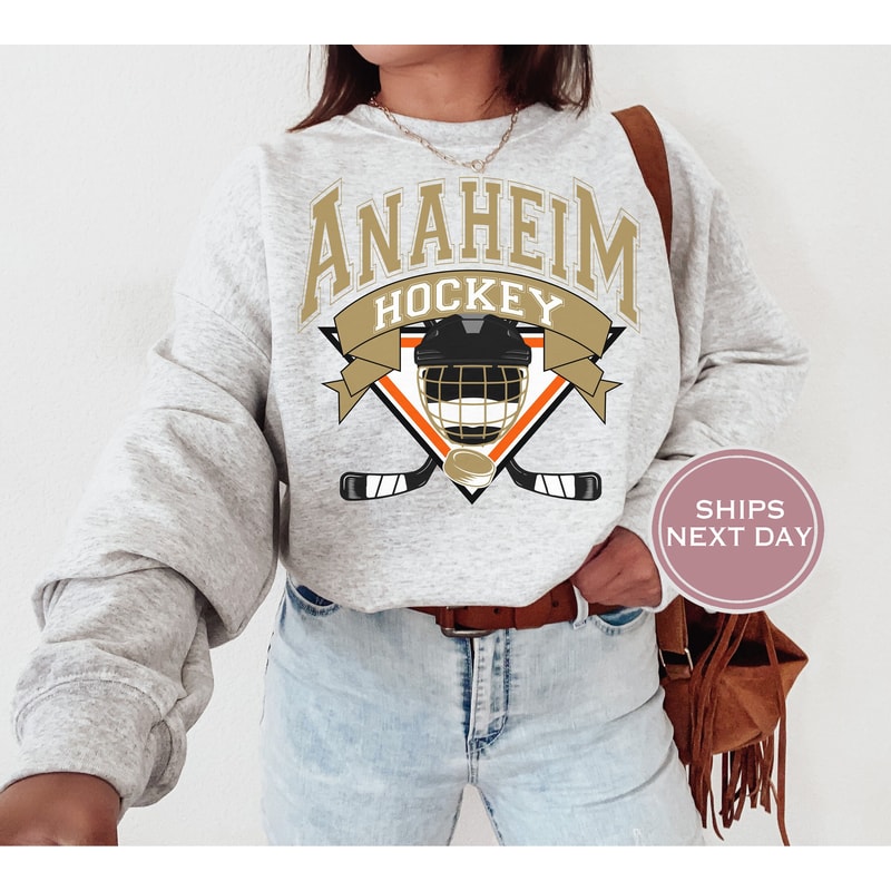 Anaheim Hockey Sweatshirt, Vintage Anaheim Crewneck, Retro Anaheim Hockey Sweatshirt, Anaheim California - Anaheim Toddler Crewneck 1.jpg