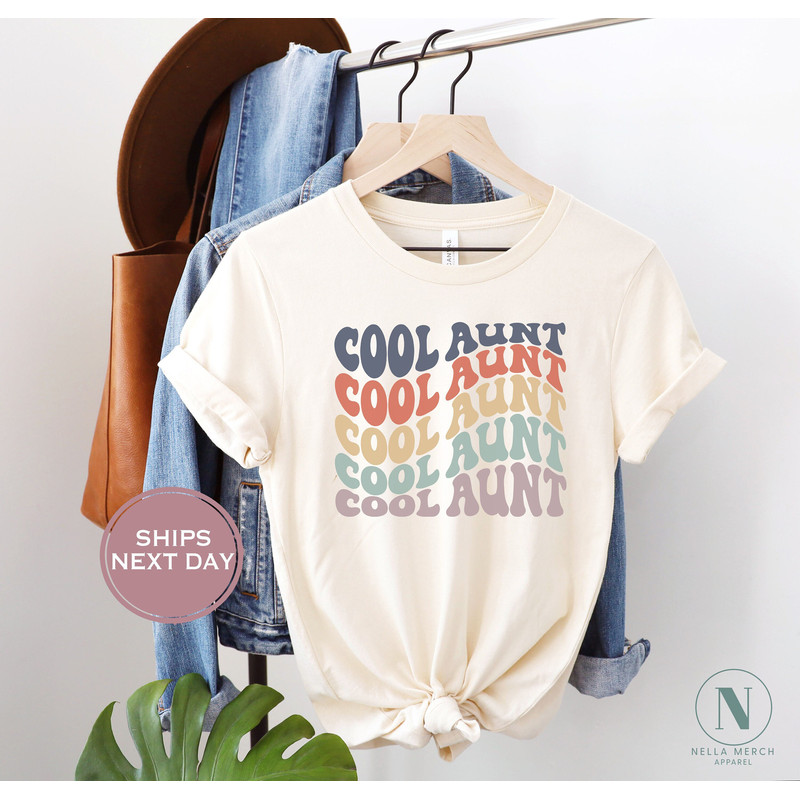 Cool Aunt Shirt - Groovy Auntie Shirt - Retro Aunt Shirt - New Aunt Shirt - Gift for Aunt Shirt - Cool Auntie Shirt, Retro Shirt for Aunt.jpg