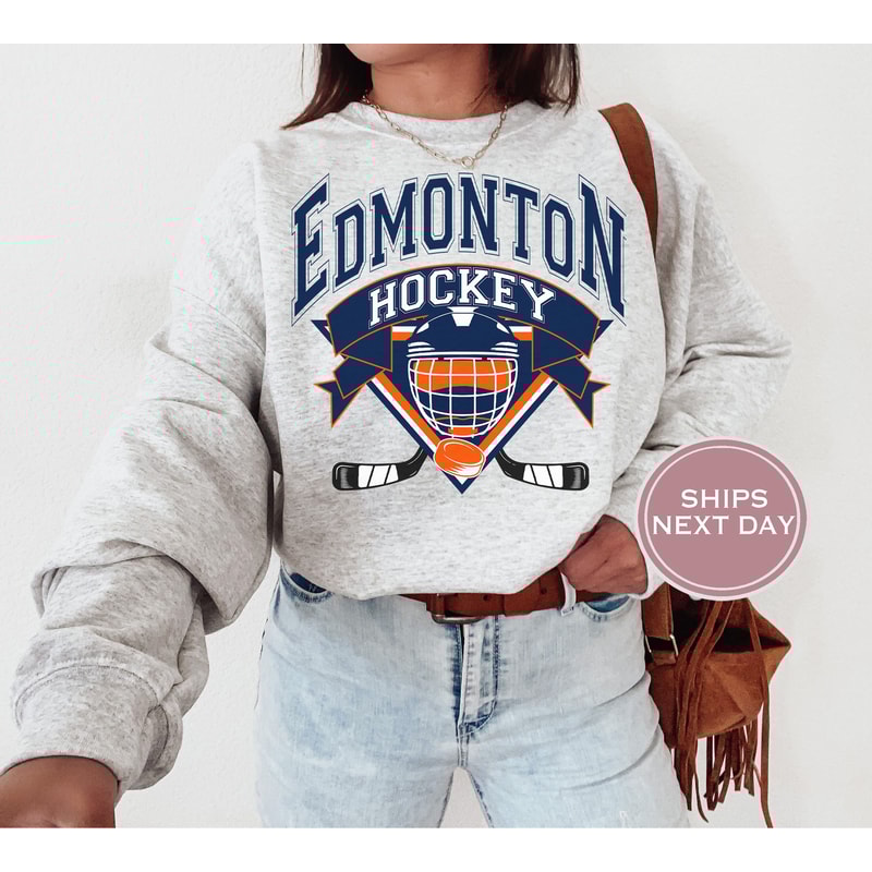 Edmonton Sweatshirt - Edmonton Hockey Sweatshirt - Retro Edmonton Hockey Crewneck - Ice Hockey Sweatshirt - Vintage Edmonton Sweatshirt.jpg