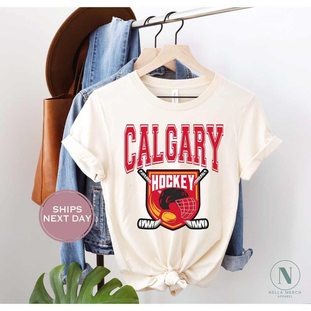 Retro Calgary Ice Hockey Shirt, Vintage Calgary Hockey Tee, Throwback Calgary Hockey T-Shirt, Calgary Toddler Shirt.jpg