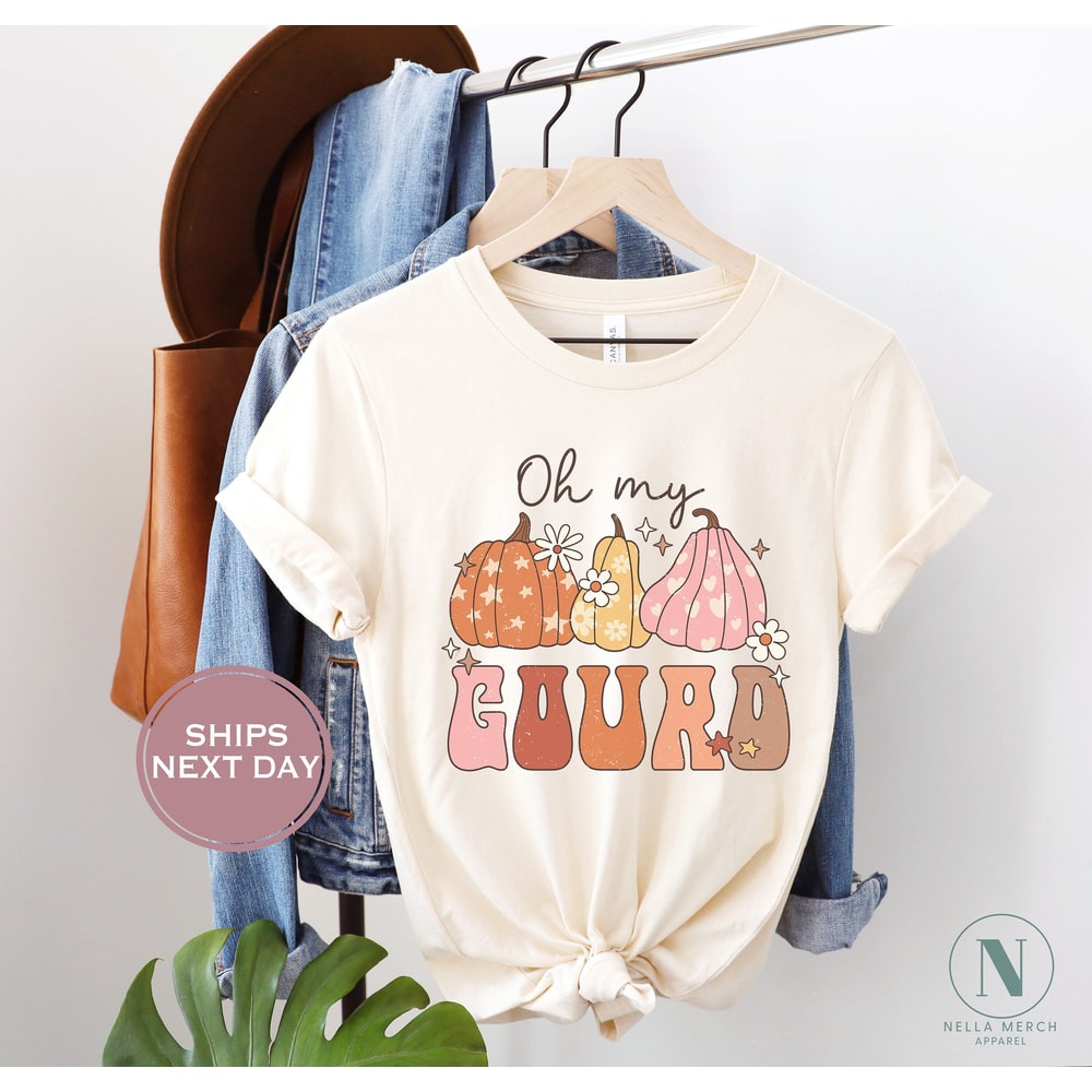 Retro Fall Shirt, Oh My Gourd Shirt, Cute Fall Shirt, Vintage Natural Toddler Tee, Trendy Fall Shirt, Fall Vibes, Pumpkin Season.jpg