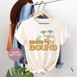 retro summer shirt, beach bound tshirt, boho beach shirt, girls trip 2023 shirt, beach vacation, girls weekend trip, bea