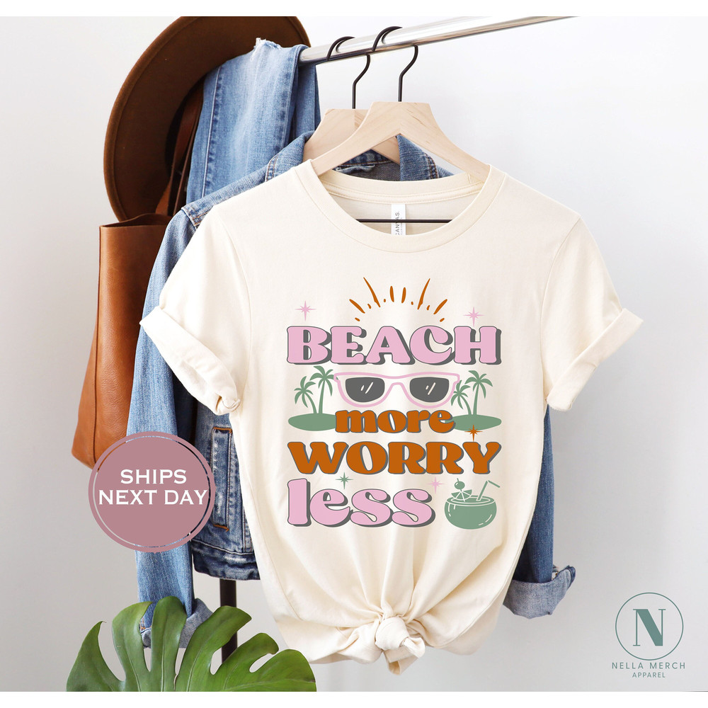Retro Summer Shirt, Girls Trip 2023 Shirt, Beach More Worry Less Shirt, Girl Vacation, Girls Weekend Trip, Beach Vacay Mode Shirt.jpg