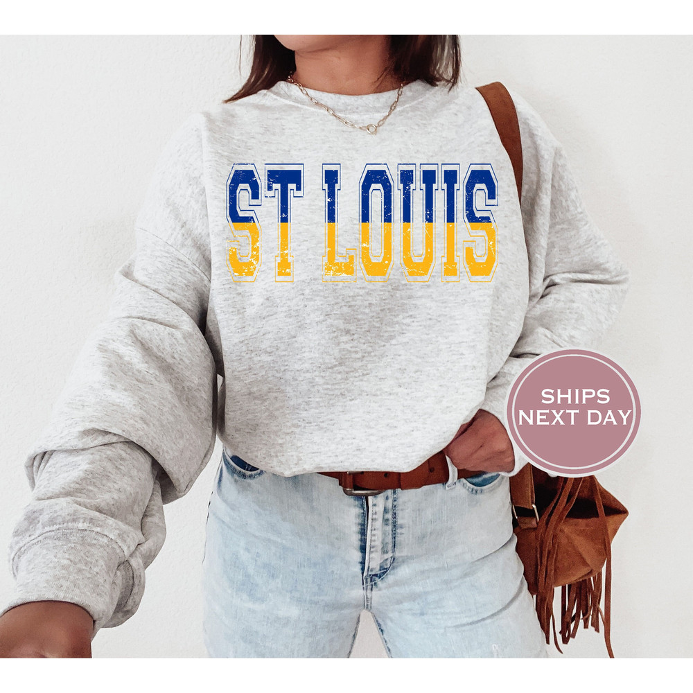 Saint Louis Sweatshirt - St Louis Hockey Sweatshirt - Retro St Louis Hockey Crewneck - Ice Hockey Sweatshirt - St Louis Game Day 1.jpg