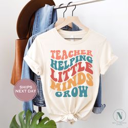 teacher shirt, help little minds grow shirt, teacher appreciation tee, back to school shirt, retro teacher shirt, gift f