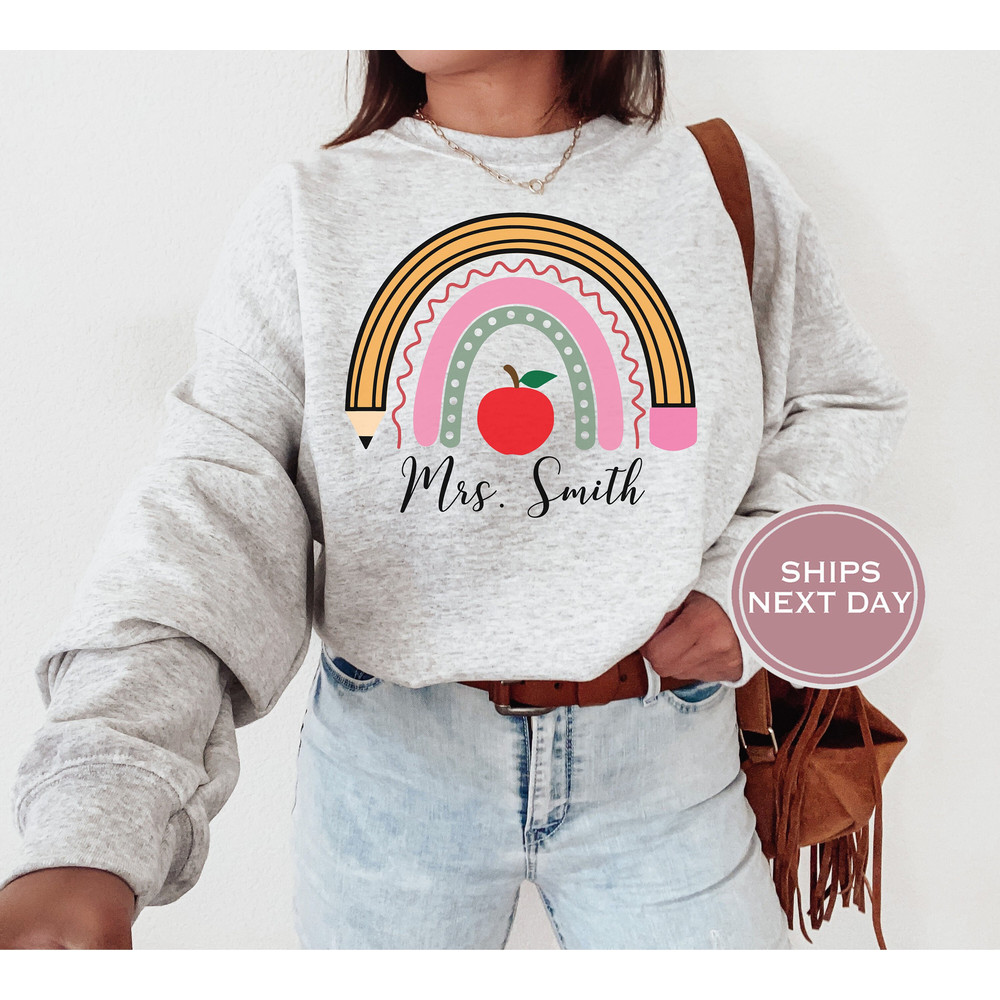 Teacher Sweatshirt, Teacher Gift, Teacher Appreciation, Personalized Teacher Crewneck, Teach Sweatshirt, Teacher Name Sweatshirt.jpg
