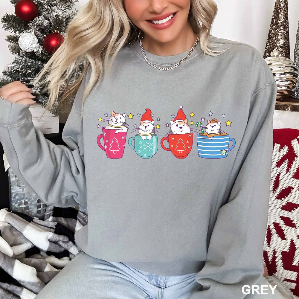 Cat Christmas Sweater, Christmas Cat Sweatshirt, Black Cat Christmas Shirt, Kitten Christmas Shirt, Cat Lover Gift, Cat Mom Tshirt, Xmas Tee 1.jpg