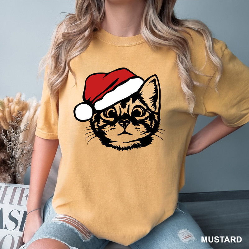 Christmas Cat Shirt with Santa Hat - Cat Mom Gift Cat Lover Gift CR-0248.jpg