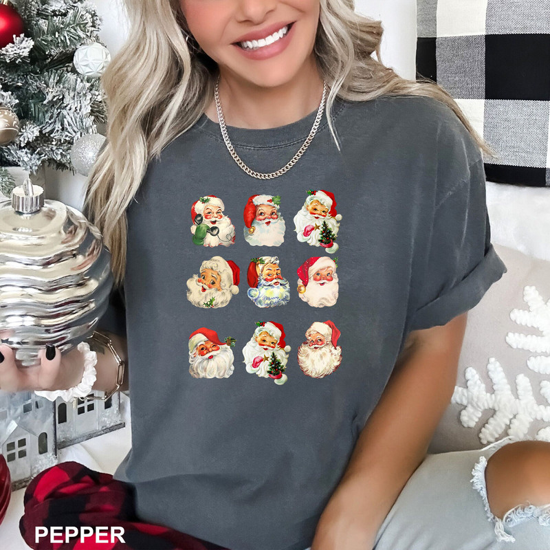 Christmas Santa Shirt, Retro Santa Heads Shirt, Gift For Christmas, Retro Christmas Shirt, Christmas Shirt For Women, CR-0238.jpg