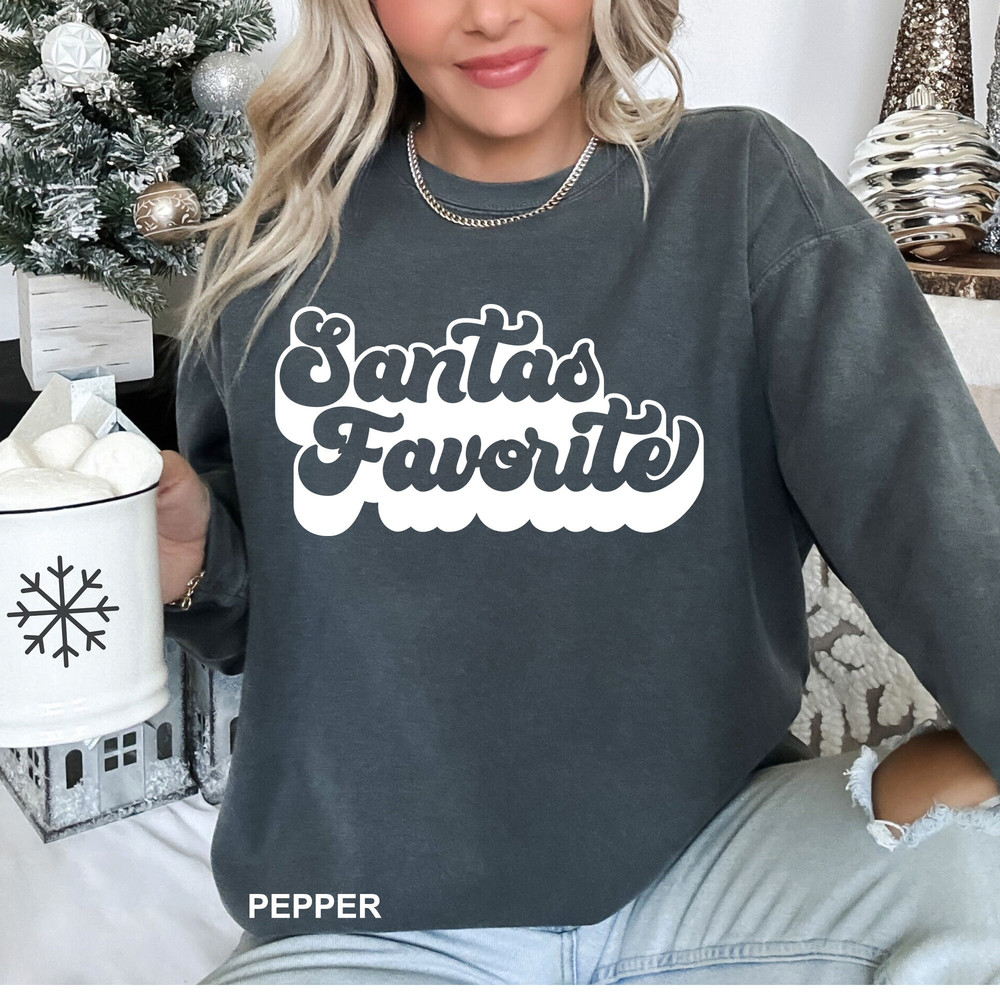 Christmas Santa's Favorite Shirt, Retro Santa Sweatshirt, Holiday Sweaters Christmas Crewneck, Christmas Gift, Santa Claus Shirt, CR-0239.jpg