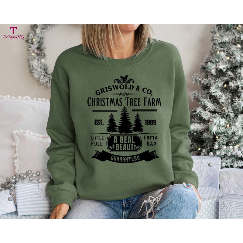 Christmas Vacation Tree Sweatshirt, Griswold Christmas Tree Farm Sweatshirt, Christmas Sweatshirt, Funny Holiday Sweater, Christmas Movie.jpg
