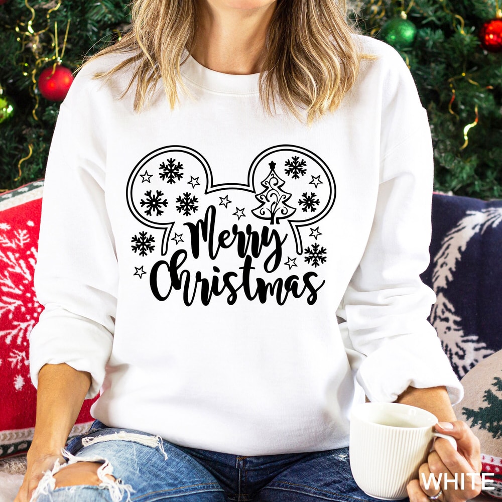 Disney Christmas Sweatshirt, Disney Minnie Christmas Sweatshirt, Mickey Head Christmas Sweatshirt, Disneyland Christmas Sweatshirts DIS-0313.jpg